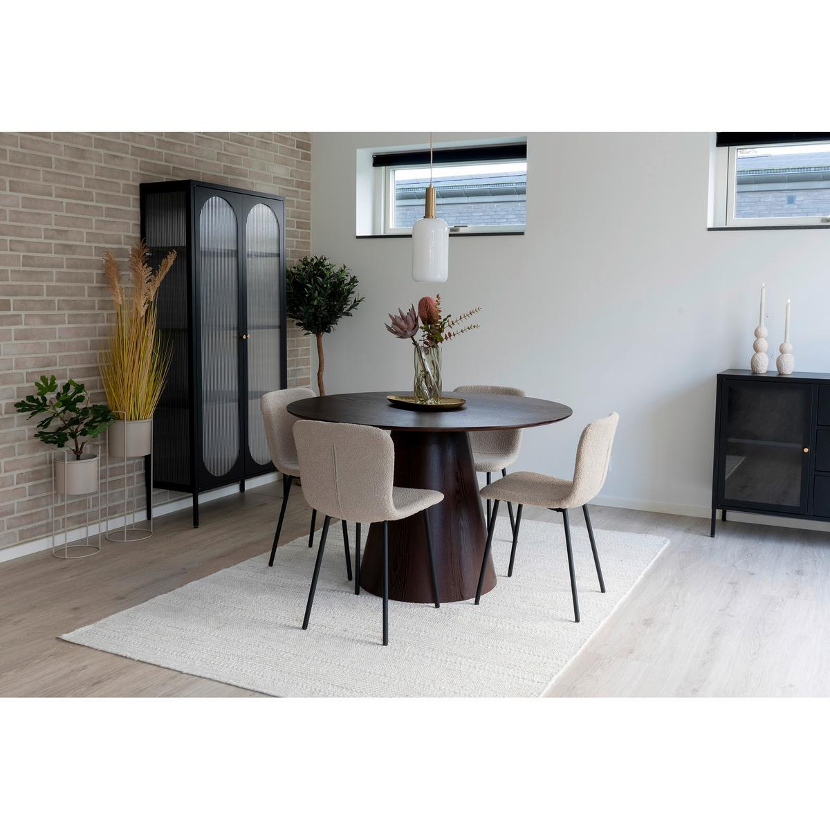Stuhl-Set Halden 2er-Set Beige/Schwarz - Beige/Schwarz, MODERN, Textil/Metall (44/81/52cm) - MID.YOU