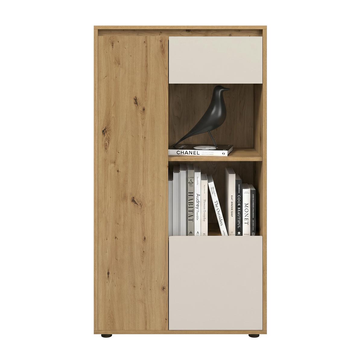 Regal Za Dnevni Boravak Caneva - kašmir/hrast Artisan, Moderno, staklo/drvni materijal (267,5/135/40cm) - Modern Living