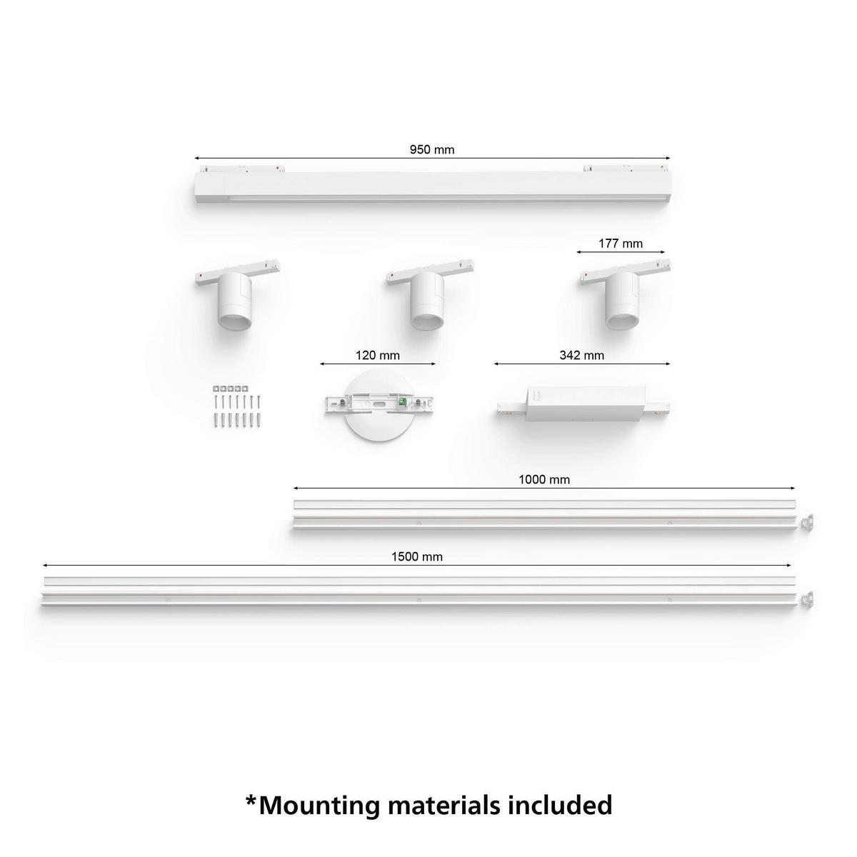 SYSTEM SZYNOWY PHILIPS HUE PERIFO BASIS-SET - biały, Basics, metal (271,50/12,8/2,6cm) - Philips HUE