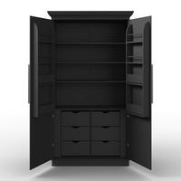 Kredenz Alvaro ca. 122x220x54 cm Holz Schwarz - Schwarz, MODERN, Holzwerkstoff/Metall (121,5/220/55,5cm) - Bessagi Home