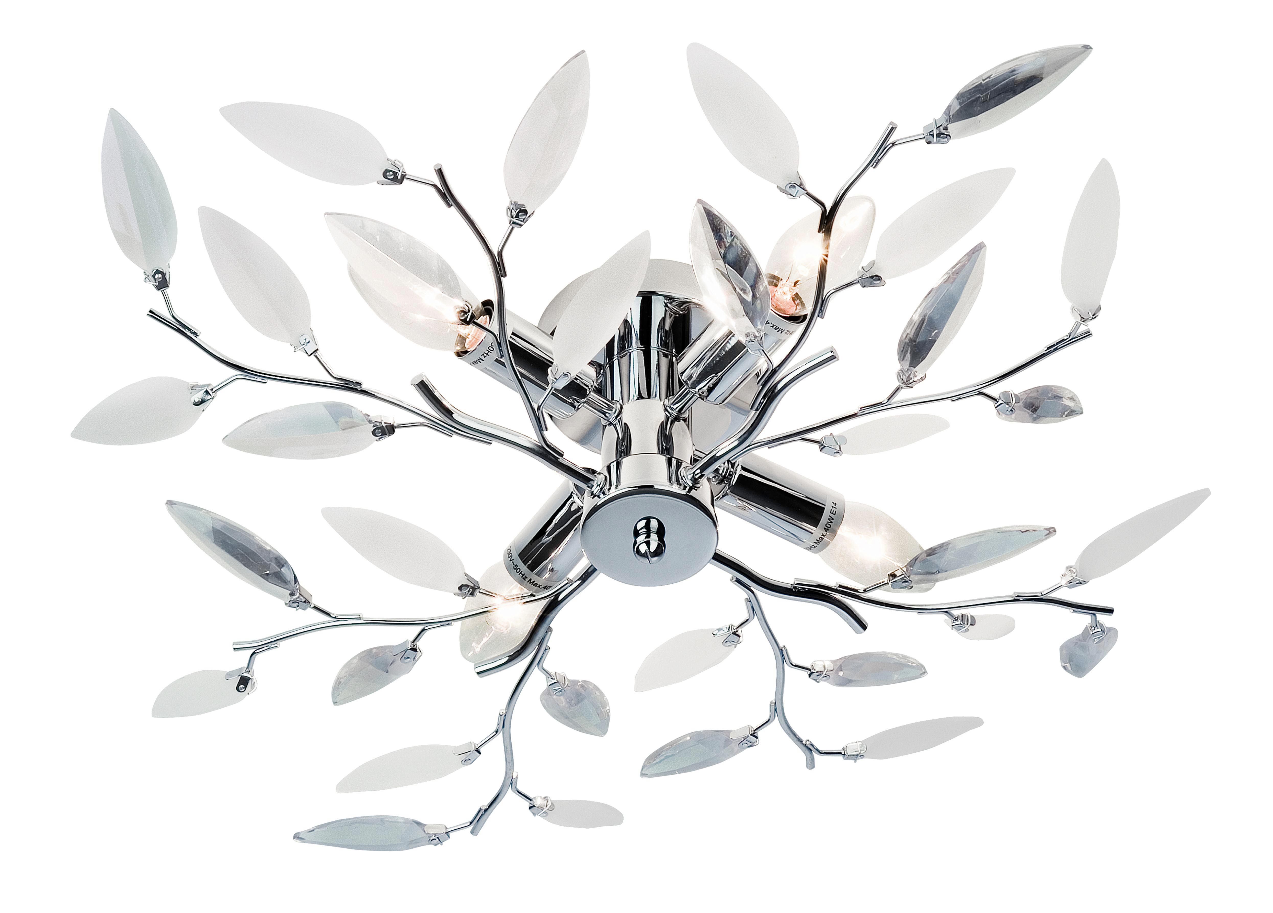 Deckenleuchte max. 40 Watt 'Nottingham' - Chromfarben, Design, Glas/Metall (60/15cm)