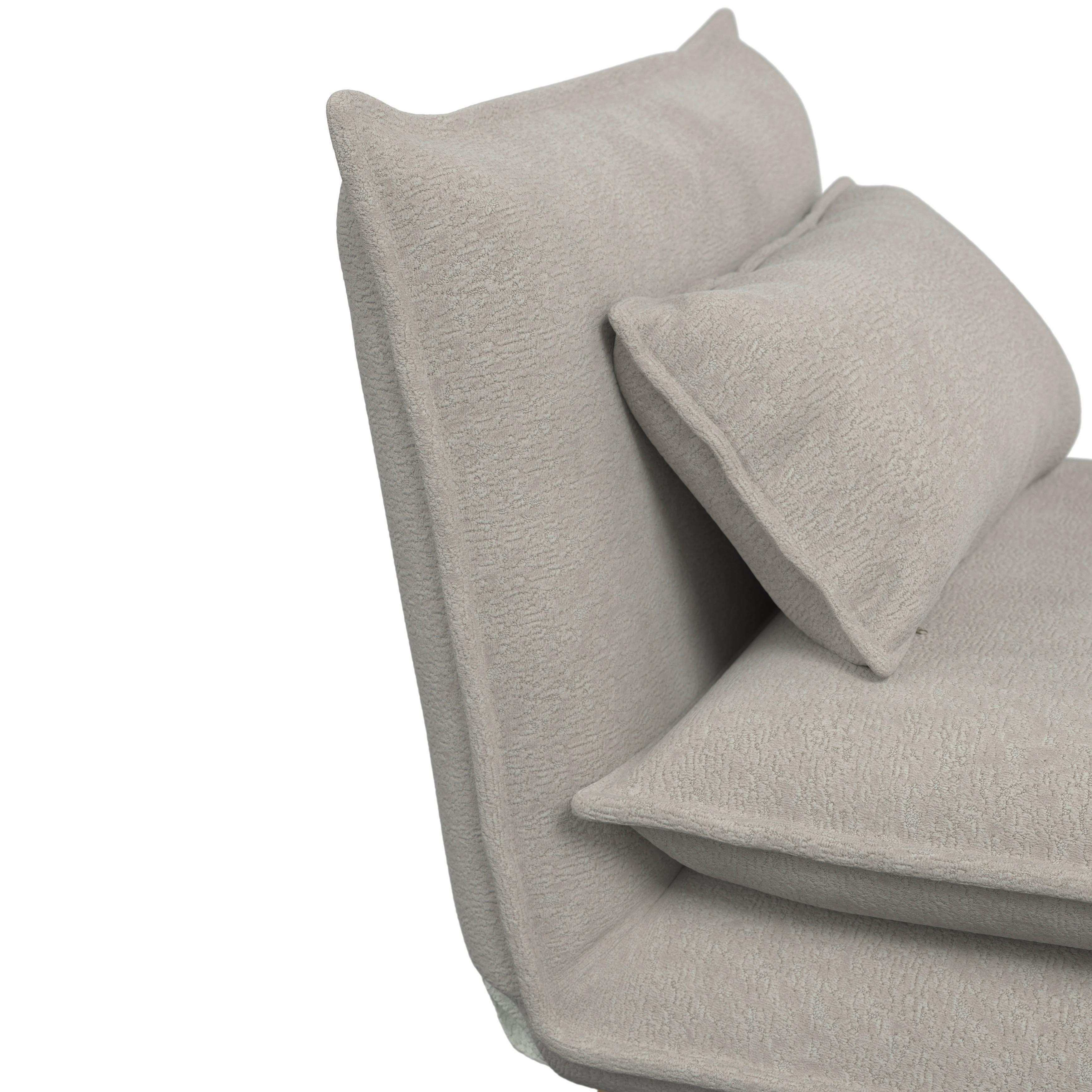 BÄDDFÅTÖLJ BELLA - beige/naturfärgad, Modern, metall/trä (85/76/84cm) - Bessagi Home