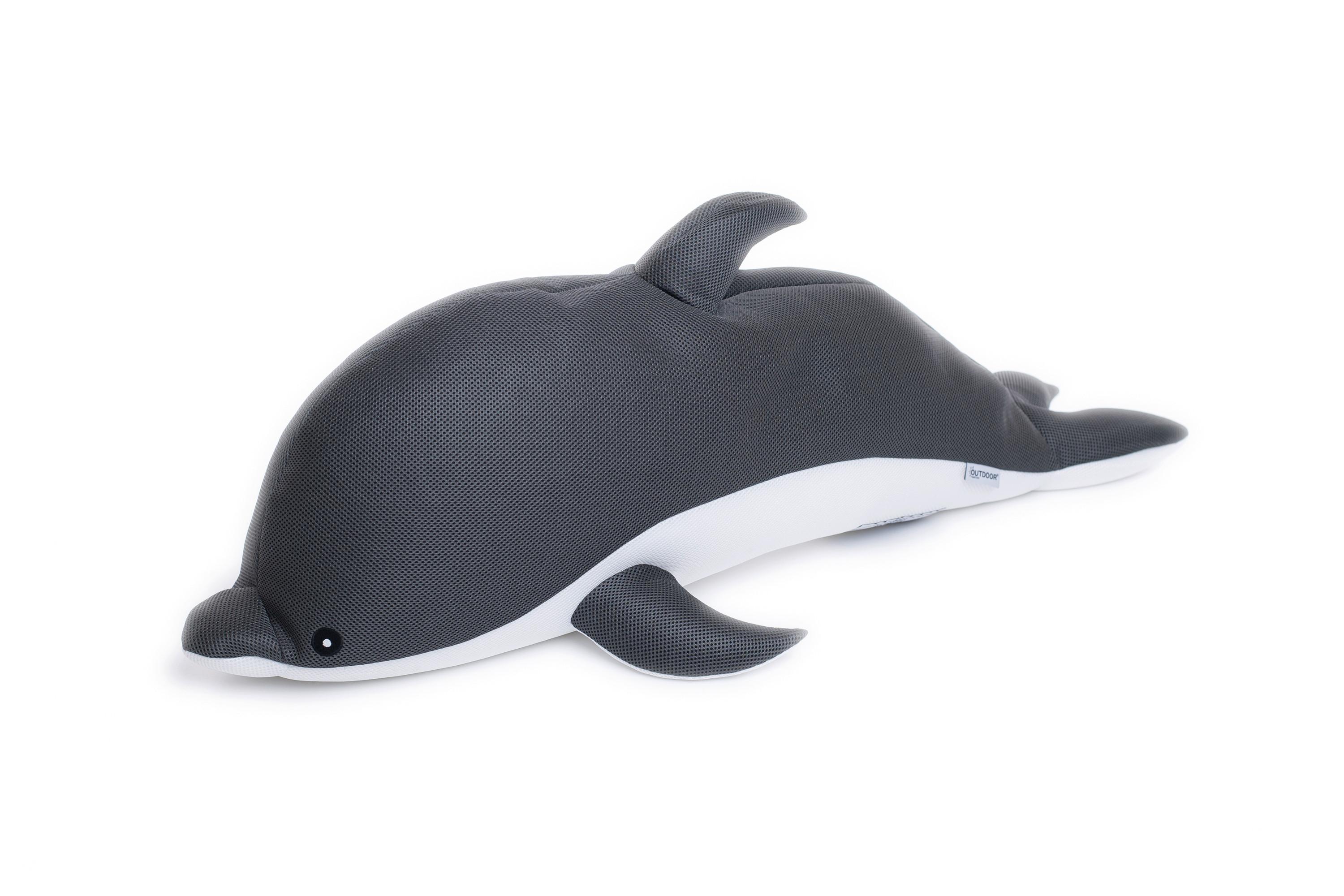 Schwimmtier Delfin Dunkelgrau - Dunkelgrau, KONVENTIONELL, Textil (40/102/36cm)