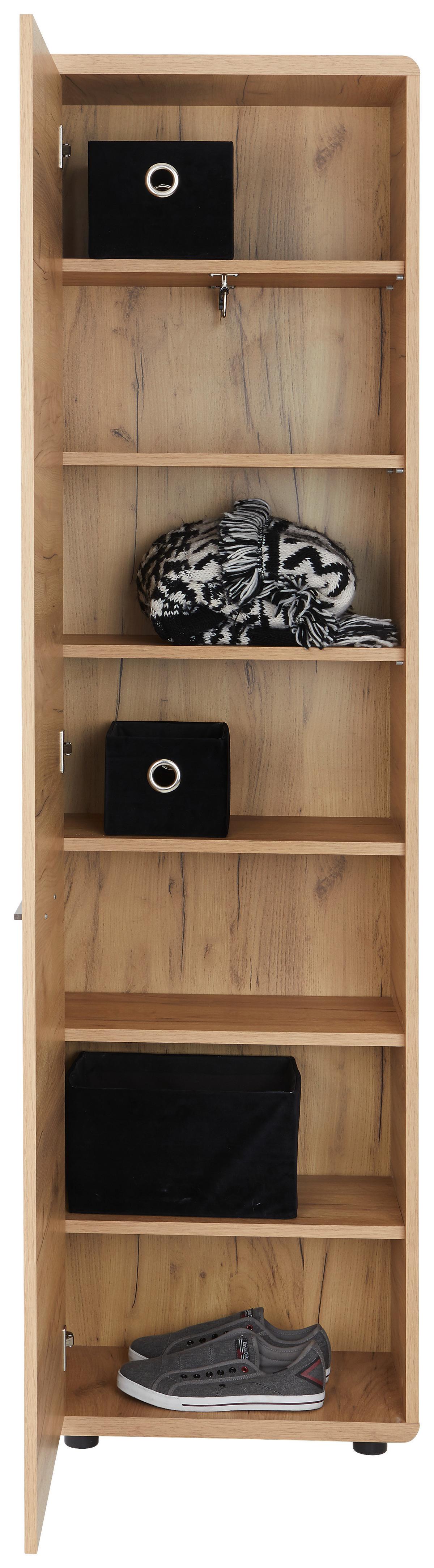 Dulap pentru hol FONTANA - culoare lemn stejar, Modern, material pe bază de lemn (54/198/32cm) - Modern Living