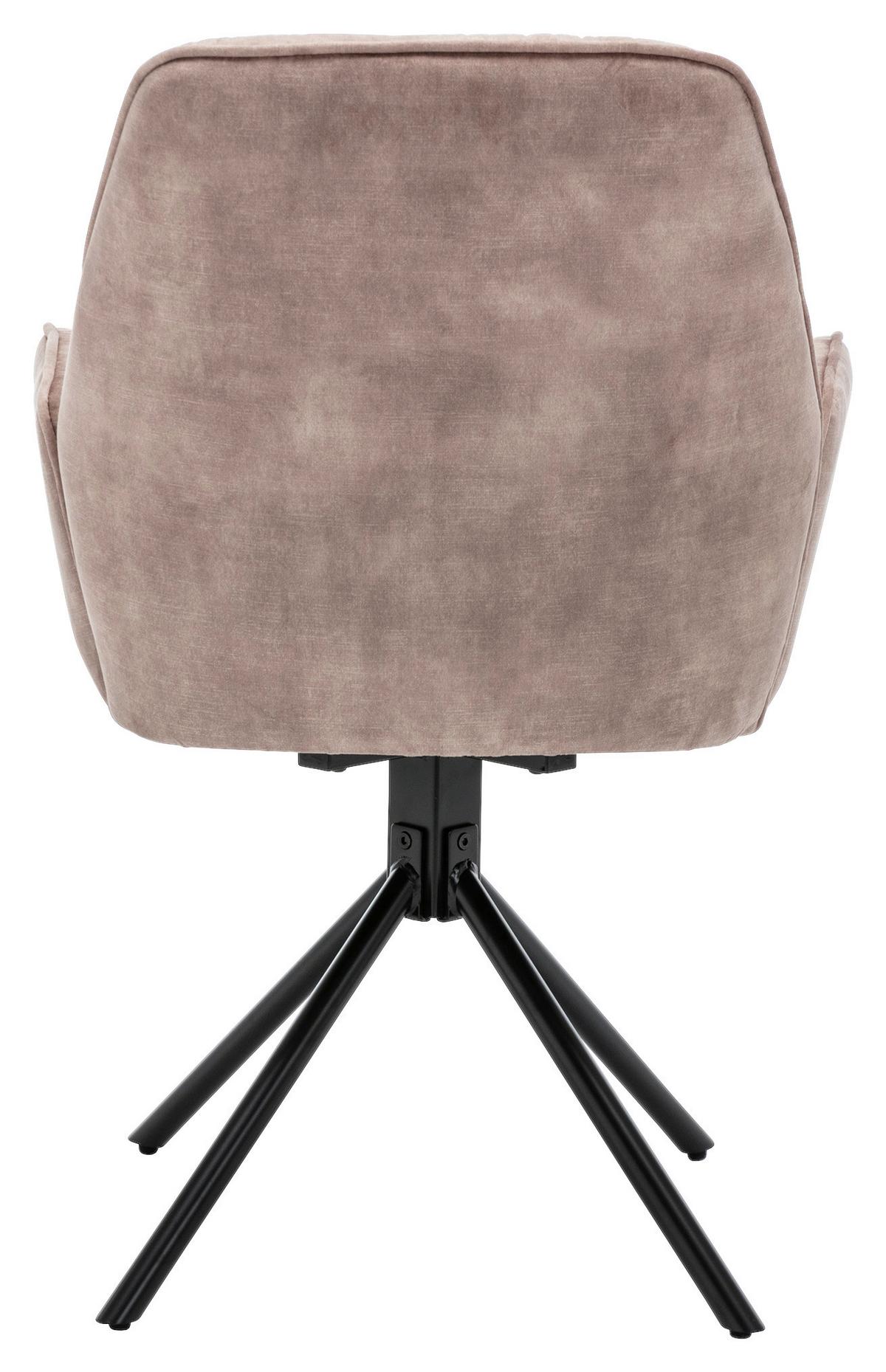 Armlehnstuhl-Set SARINA Beige, 360° drehbar - Beige/Schwarz, Basics, Textil/Metall (59,5/89/62cm) - MID.YOU
