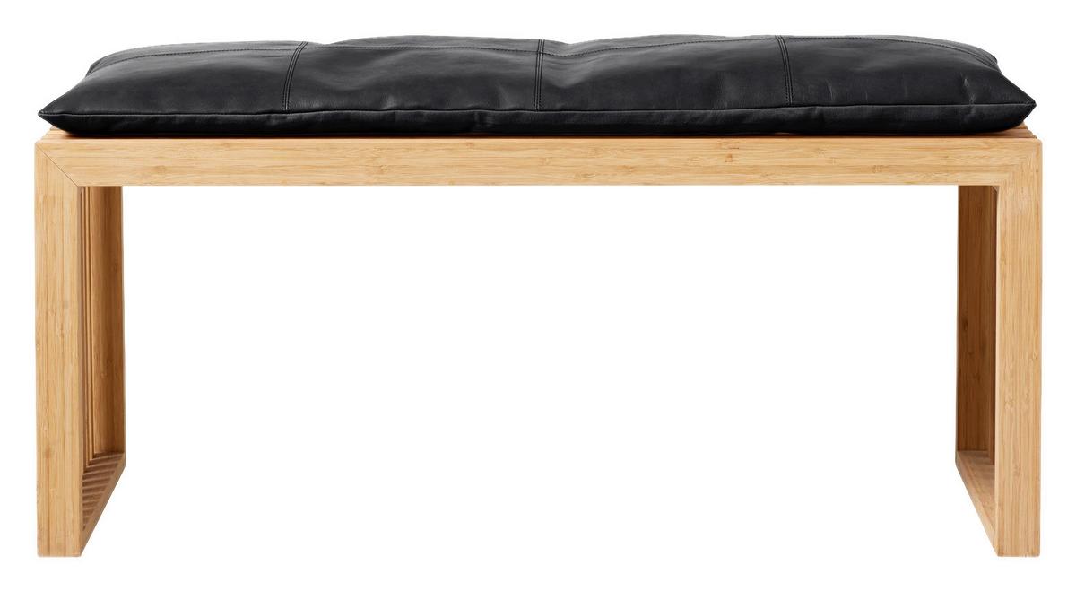 Bankauflage Lederkissen - Schwarz, Design, Leder (104/3/35cm) - MID.YOU