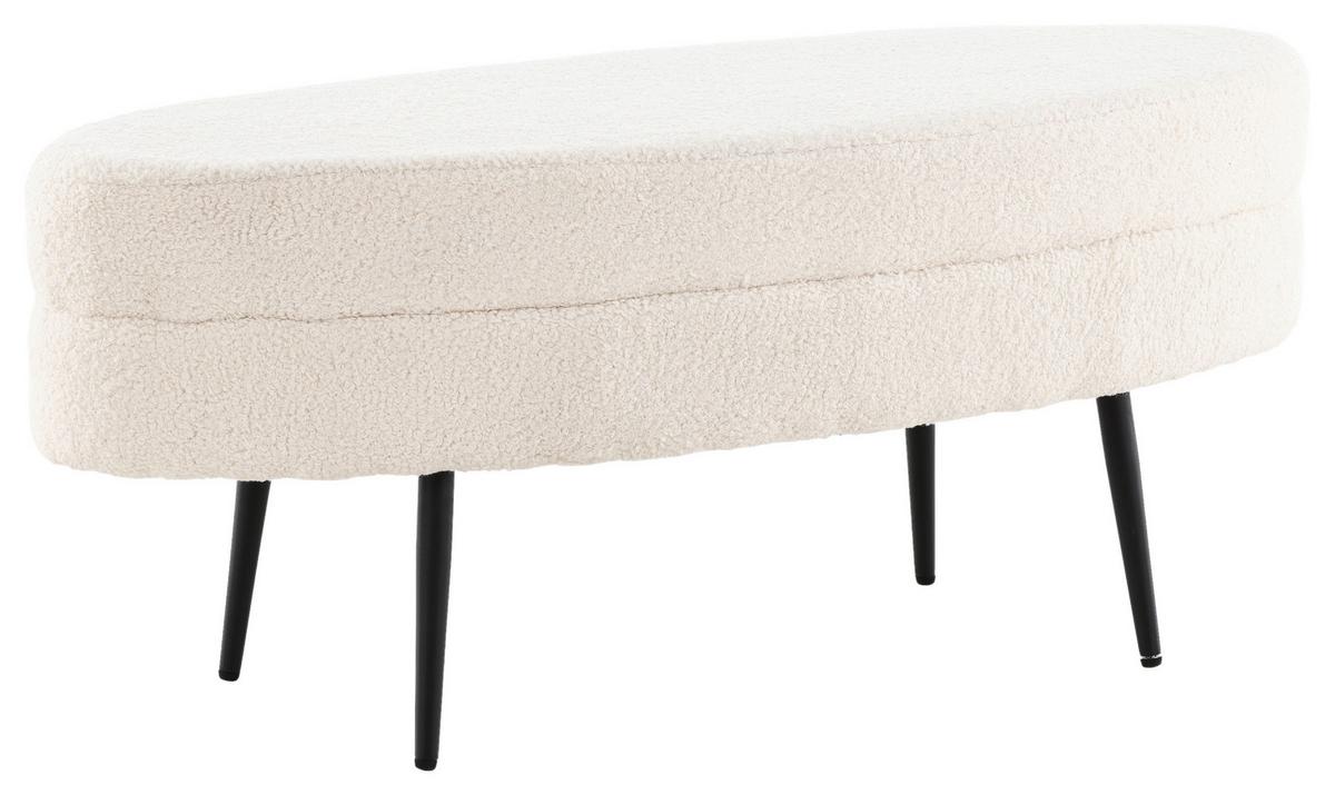 HOCKERBANK OTTO - Schwarz/Weiß, Design, Textil/Metall (100/41/40cm) - Livetastic