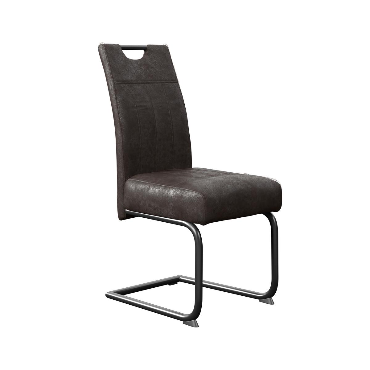 Stolica Betty - crna/antracit, Konvencionalno, metal/tekstil (43/99/60cm)