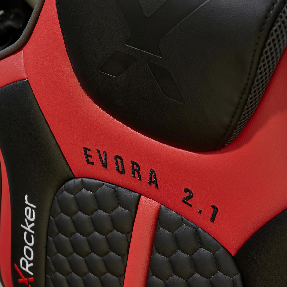 Gamingsessel Evora 2.1 ca. 65x102,5x78cm Rot/Schwarz - Rot/Schwarz, MODERN, Kunststoff/Textil (65/102,5/78cm) - X Rocker