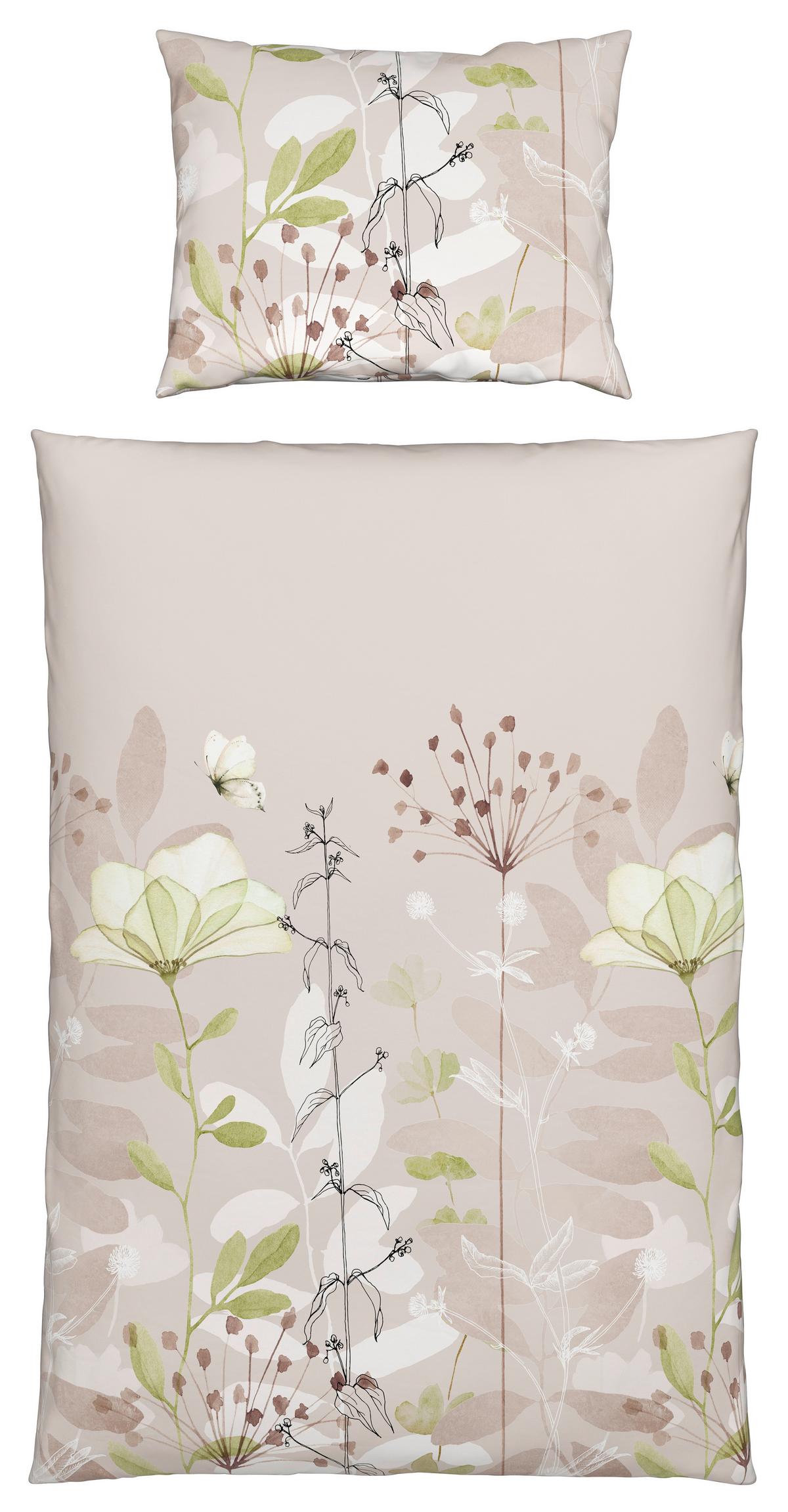 Ágyneműhuzat-garnitúra Loala - bézs/zöld, Romantik / Landhaus, textil (140/200cm) - Mömax