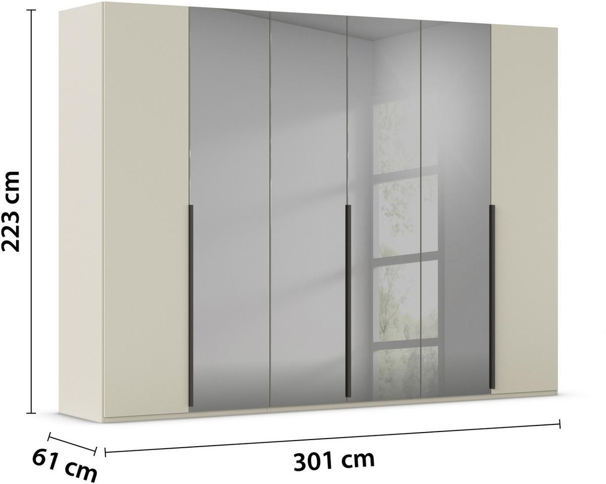 Omara S Klasičnimi Vrati Paola, Barva Šampanjca - barve šampanjca/siva, Trend, kovina/steklo (301/223/61cm) - Rauch Möbel