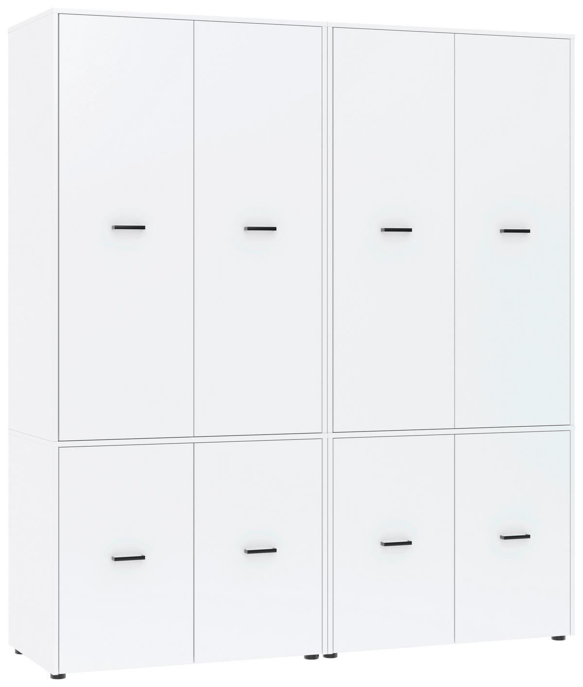 Kleiderschrank Kivo Weiß - Schwarz/Weiß, Basics, Holzwerkstoff/Kunststoff (180/199,6/52,1cm) - Based