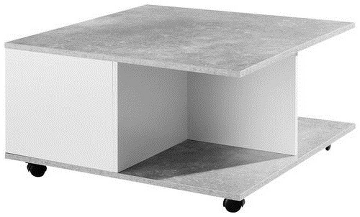 Klubska Miza Couchtisch - siva/bela, Moderno, umetna masa/leseni material (70/70/36,5cm) - MID.YOU
