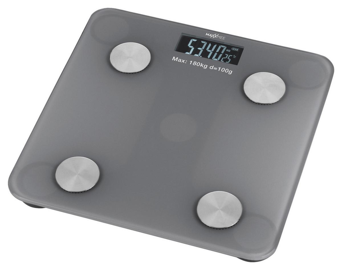 Personenwaage Maxxmee in Grau - Grau, Design, Glas/Kunststoff (28/2,5/28cm)