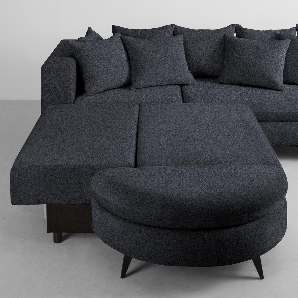 Ecksofa Axel Dunkelgrau - Dunkelgrau/Schwarz, MODERN, Textil/Metall (250/87/291cm) - Mömax
