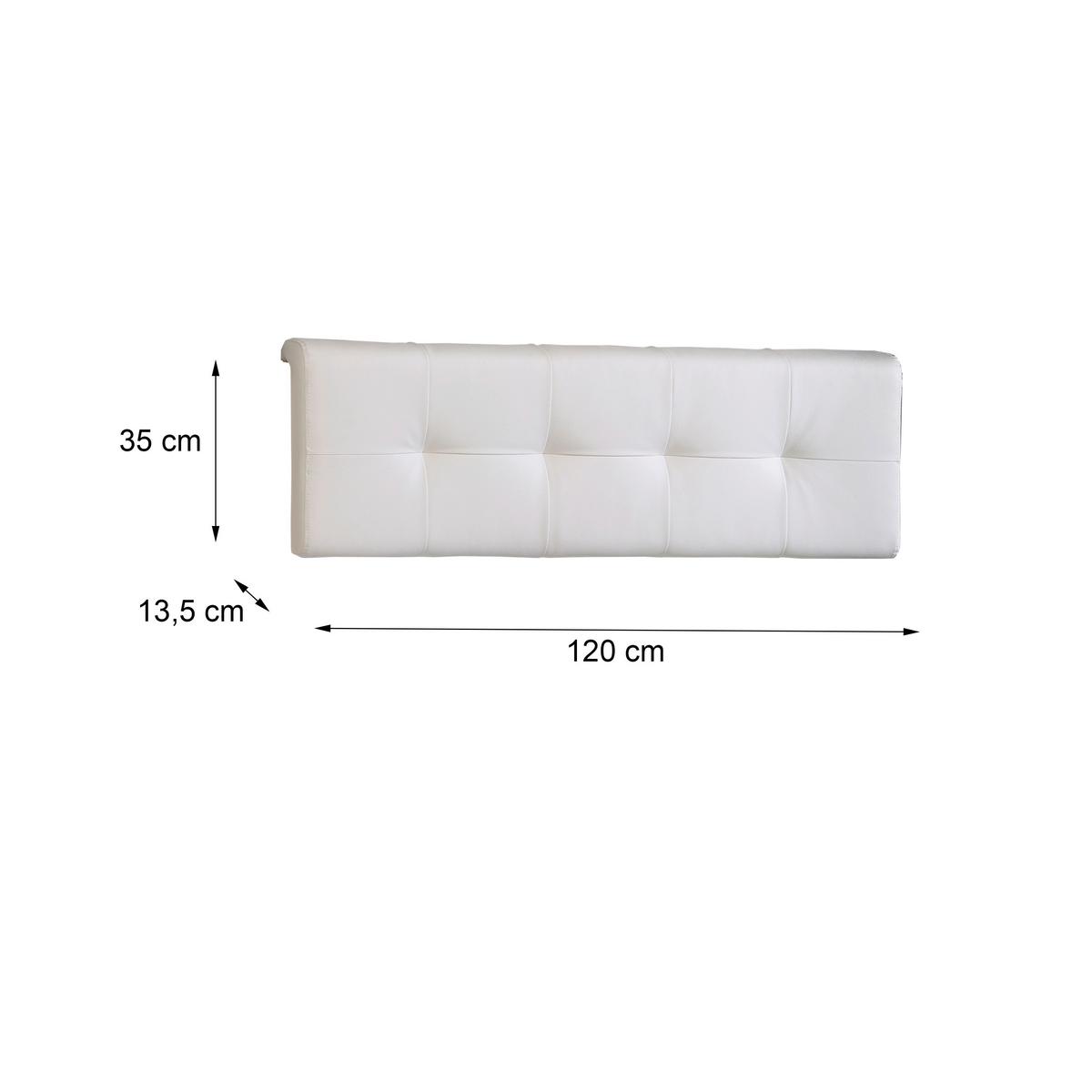 Vzglavje Tess, Bela - bela, Moderno (120/35/13,5cm) - Xora