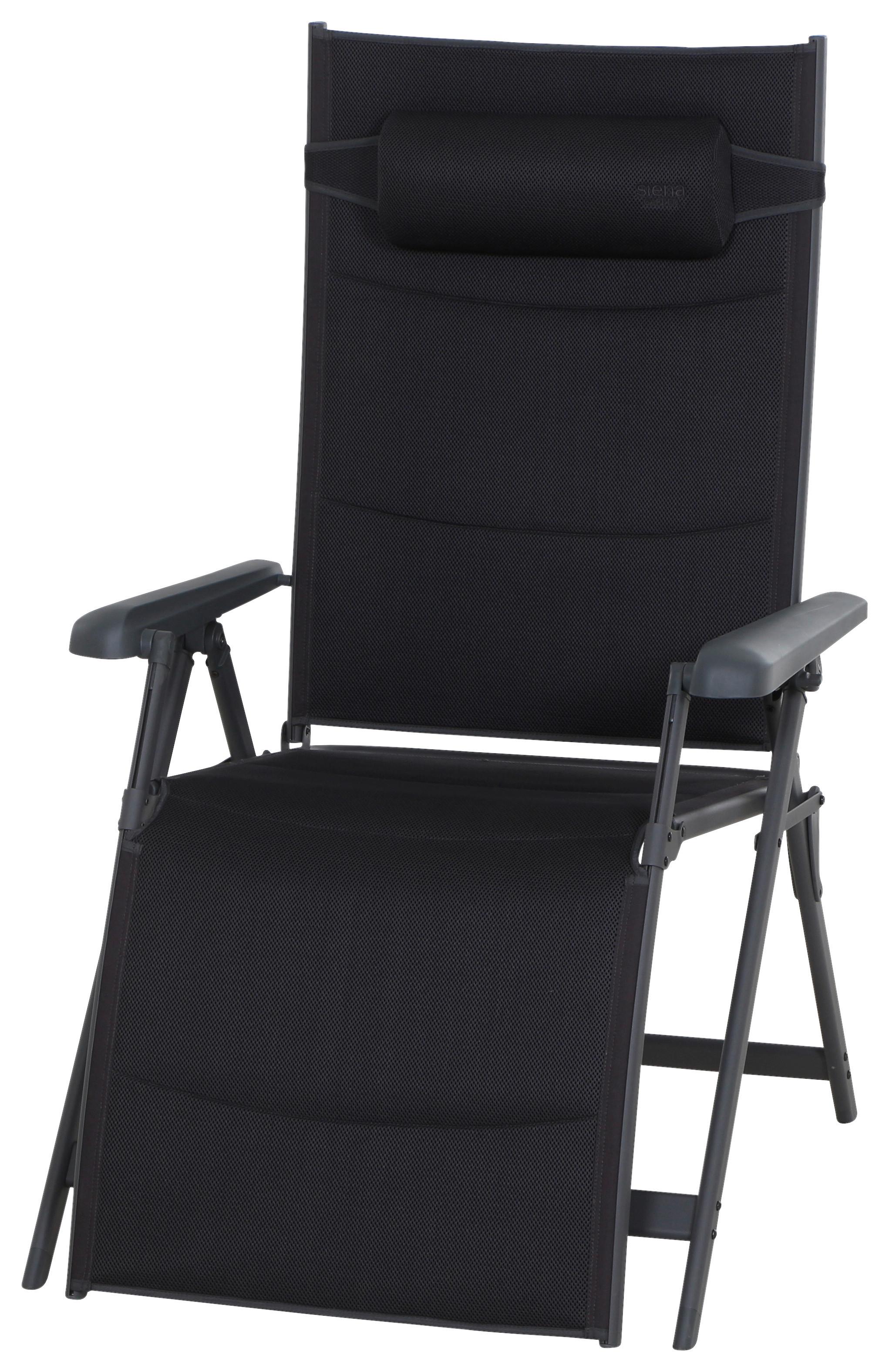 GARTEN-RELAXLIEGE Premium B: 75cm - Anthrazit, KONVENTIONELL, Textil/Metall (75/123/91cm) - Siena Garden