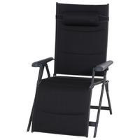 GARTEN-RELAXLIEGE Premium B: 75cm - Anthrazit, KONVENTIONELL, Textil/Metall (75/123/91cm) - Siena Garden