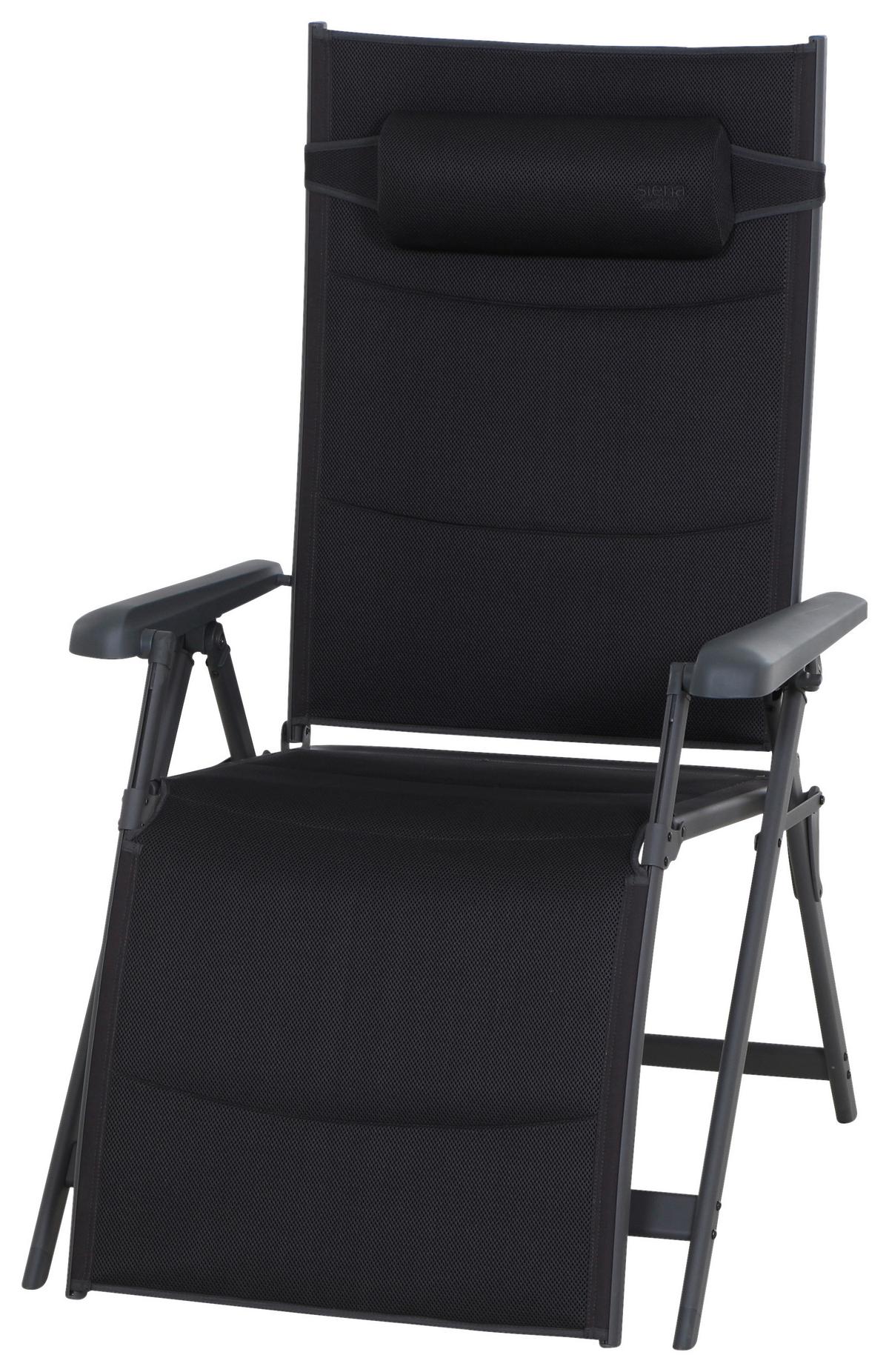 GARTEN-RELAXLIEGE Premium B: 75cm - Anthrazit, KONVENTIONELL, Textil/Metall (75/123/91cm) - Siena Garden