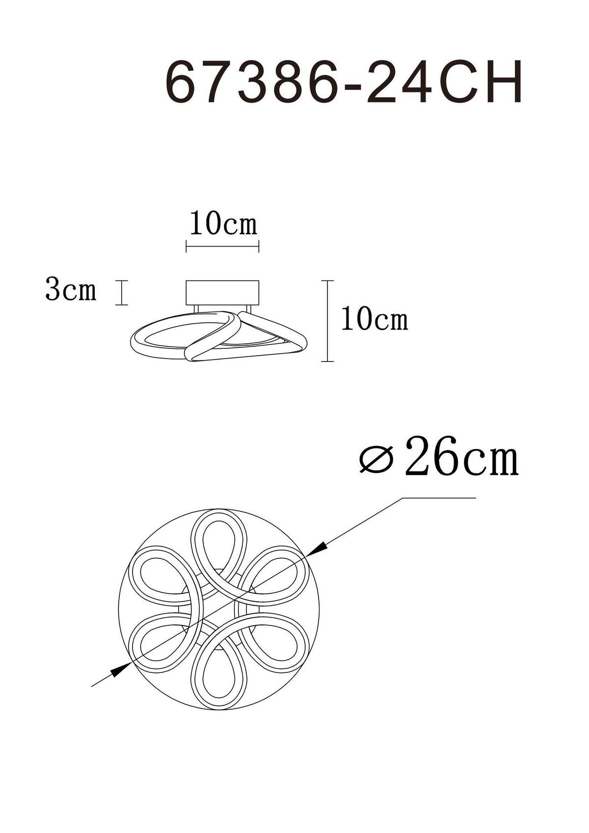 Led Stropna Svjetiljka Melisand - bijela/boje šampanjca, Design, metal/plastika (26/10cm) - Globo