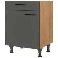 Schubkastenunterschrank Easytouch Grün - Eichefarben/Schwarz, MODERN, Holzwerkstoff/Metall (60/87/56cm) - Nobilia