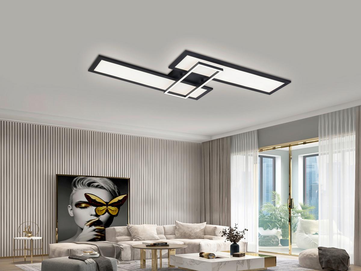 LAMPA SUFITOWA LED ALEYNA - czarny, Modern, tworzywo sztuczne/metal (90/40/7cm) - Bessagi Home