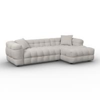 Wohnlandschaft Magda Bouclé Greige - Greige/Beige, MODERN, Holz/Kunststoff (268/157cm) - Bessagi Home