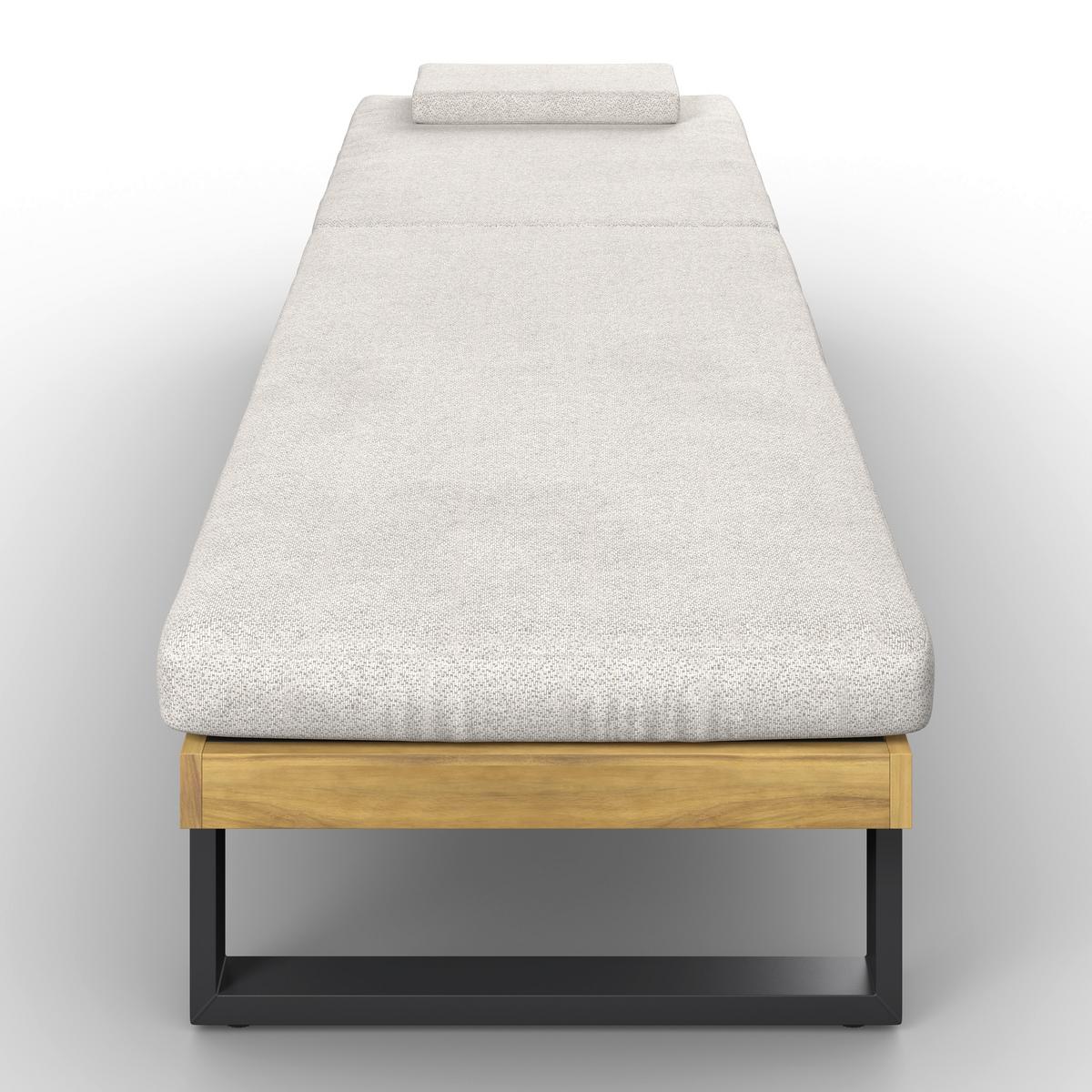 Șezlong Elenyi - crem/gri, Modern, lemn/metal (65/95/200cm) - Bessagi Garden