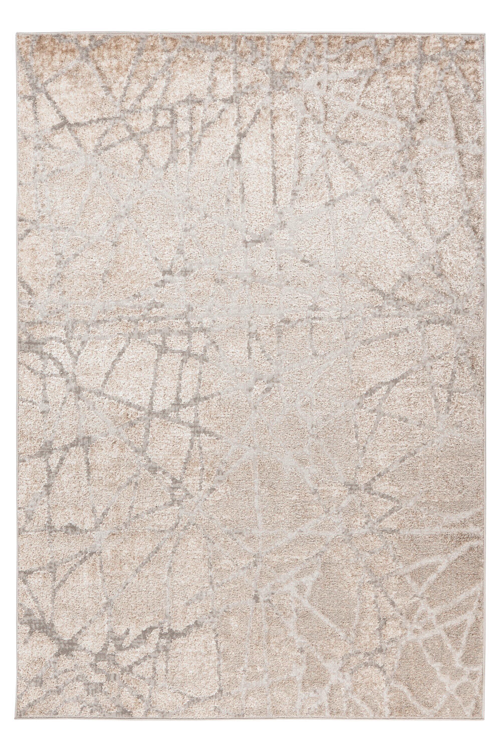 FLACHWEBETEPPICH CATCHER 125 SILBER/BEI 120X170 - Beige/Silberfarben, Basics, Textil (120/170cm) - Kayoom