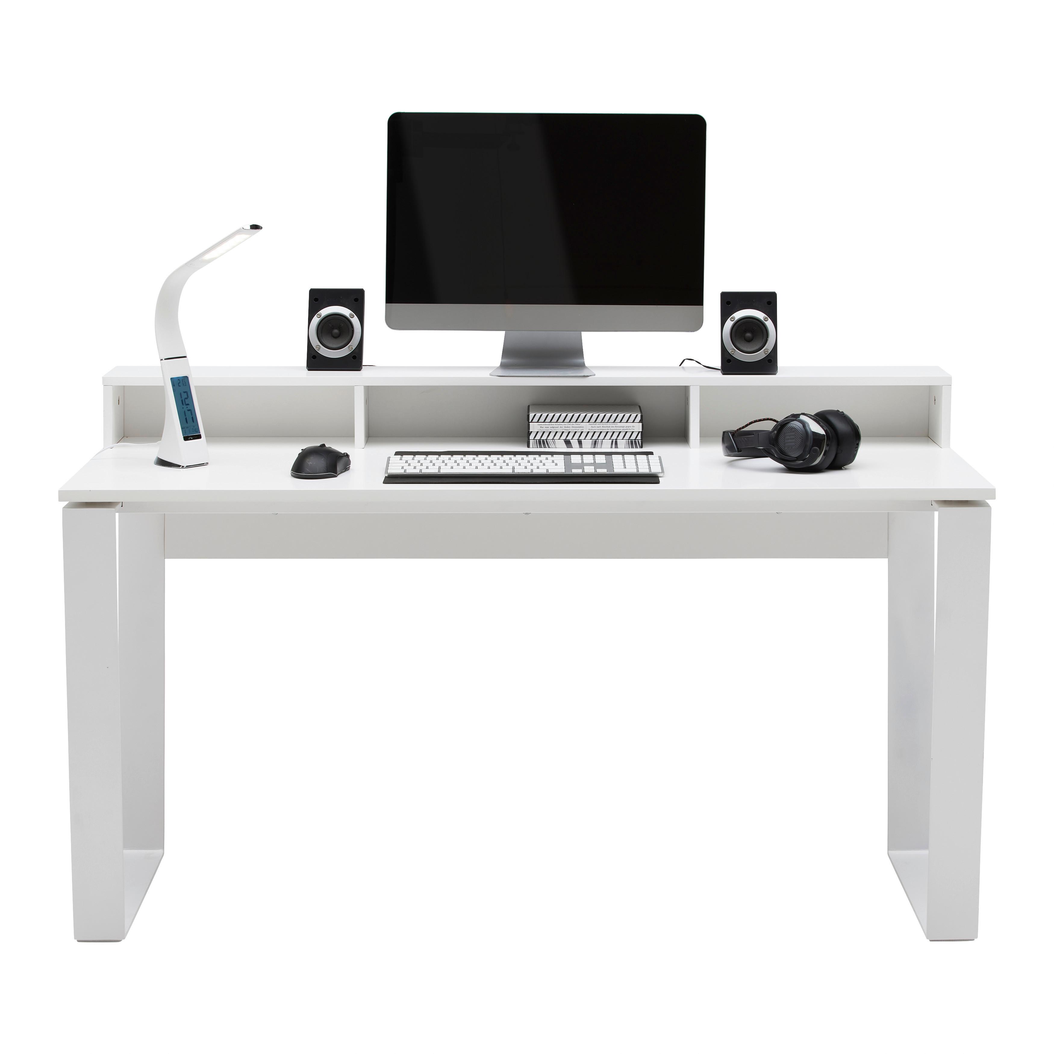 GAMINGBORD CHECK -EXKLUSIV- - vit, Modern, metall/trämaterial (140/85/60cm) - Mömax