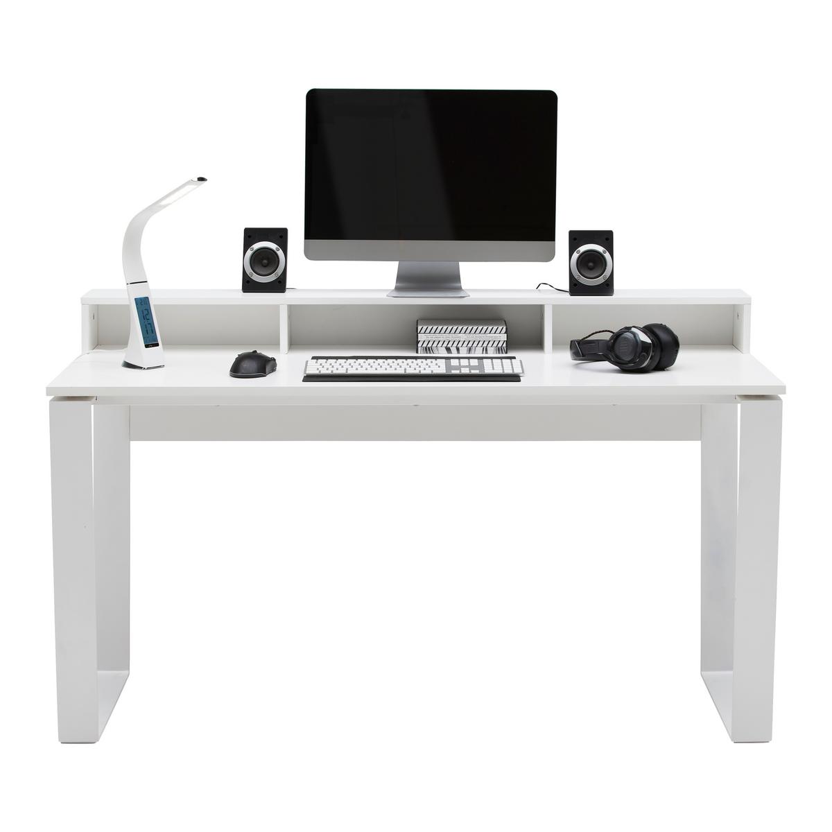 Gaming Miza Check -exklusiv-, Bela - bela, Moderno, kovina/leseni material (140/85/60cm) - Mömax