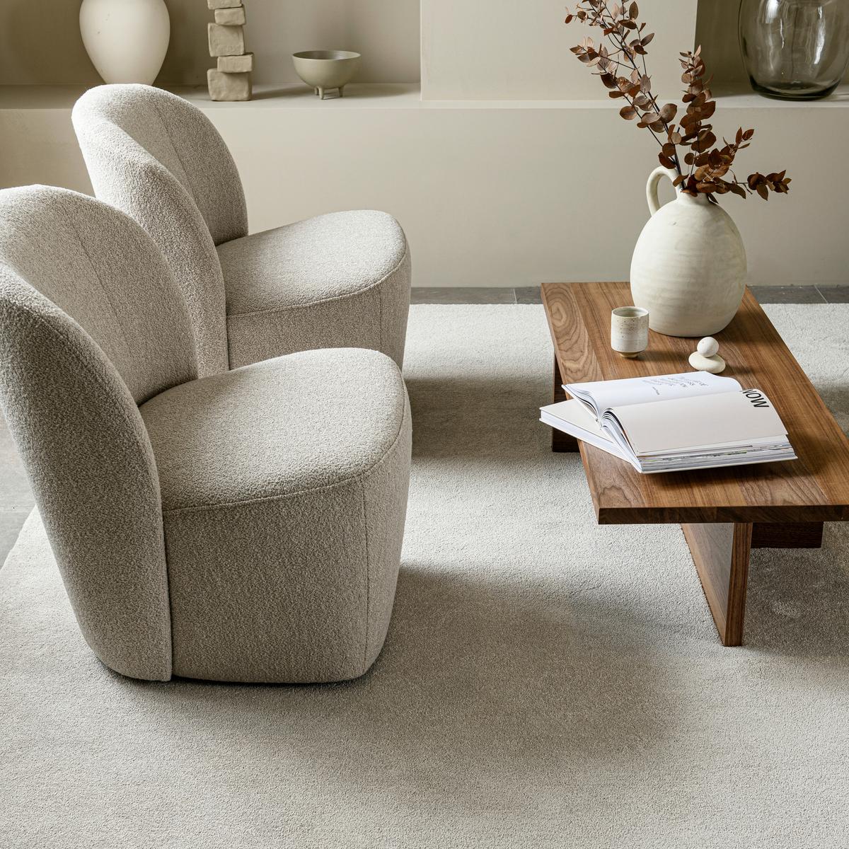 Cocktailsessel Lofty Naturfarben Bouclé - Schwarz/Naturfarben, Design, Kunststoff/Textil (68/75/72cm) - Livetastic