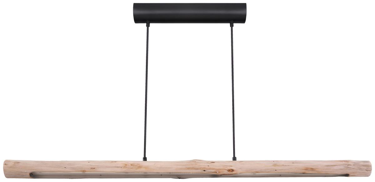 LAMPA WISZĄCA LED LEND - kolor naturalny/czarny, Design, materiał drewnopochodny/metal (120/8/150cm) - Novel