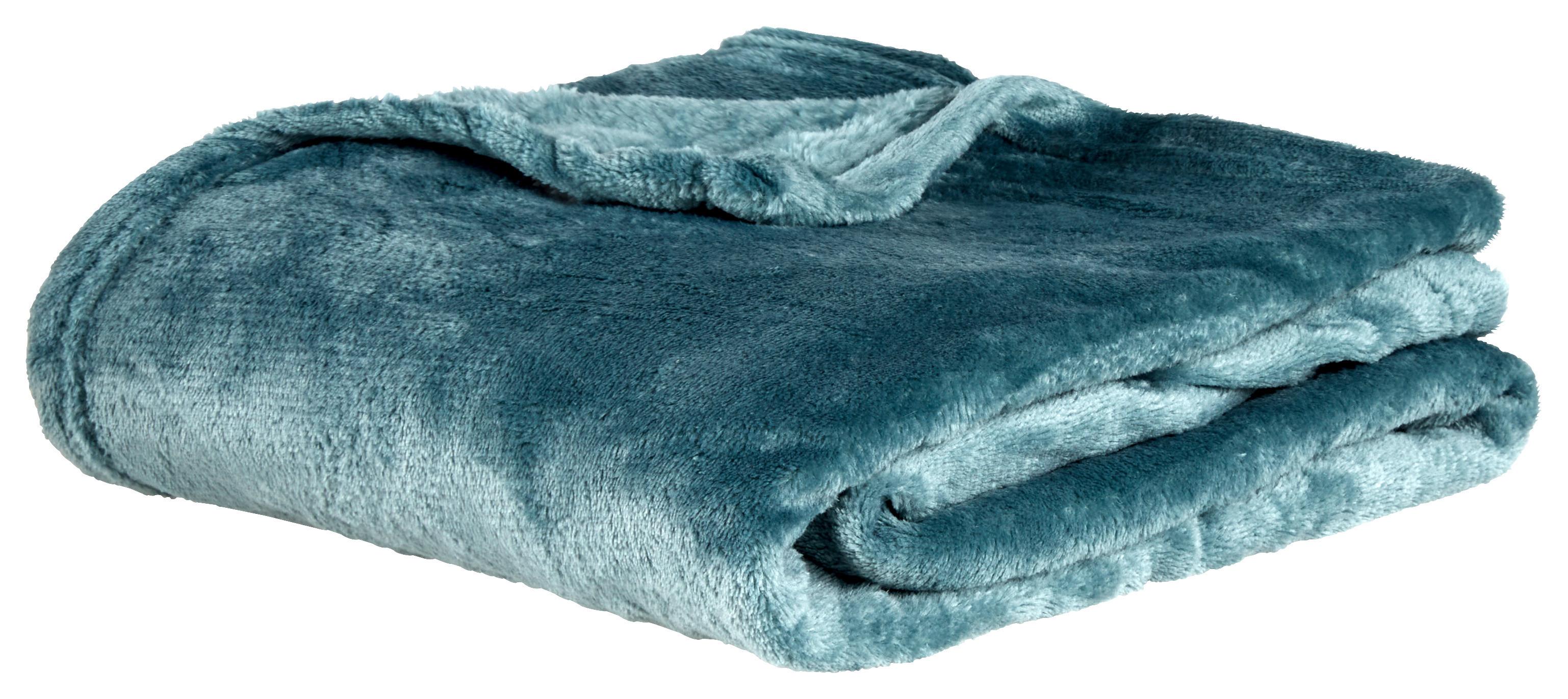 Decke Scarlett in Blau ca. 80x110cm - Blau, Textil (80/110cm) - Modern Living