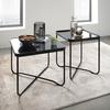 SIDOBORD NOBILE -TREND- - svart, Modern, metall/glas (37/42/37cm) - Premium Living