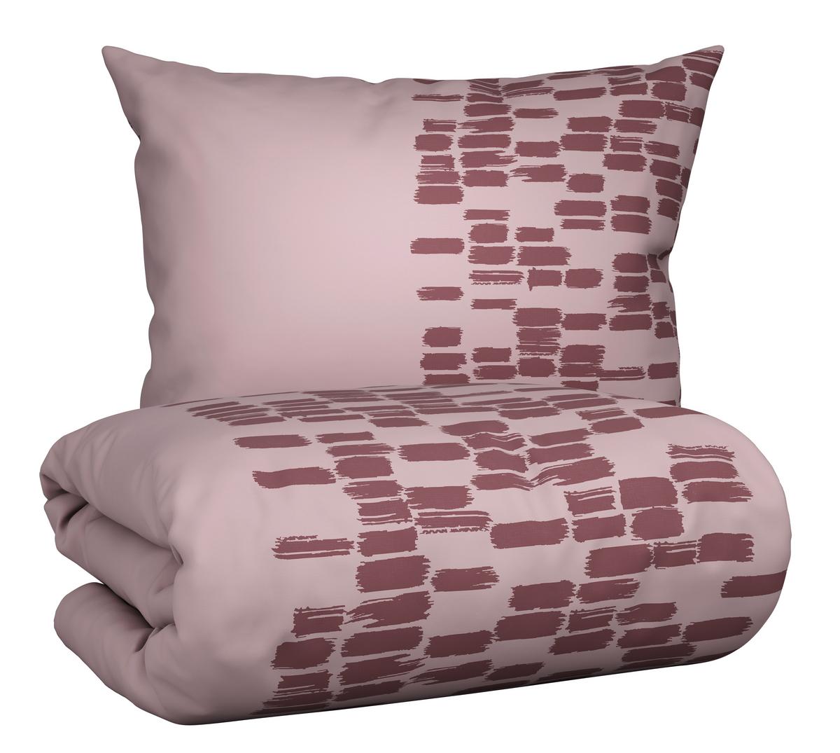 Posteljnina Brush Strokes - roza, tekstil (200/200cm) - Modern Living