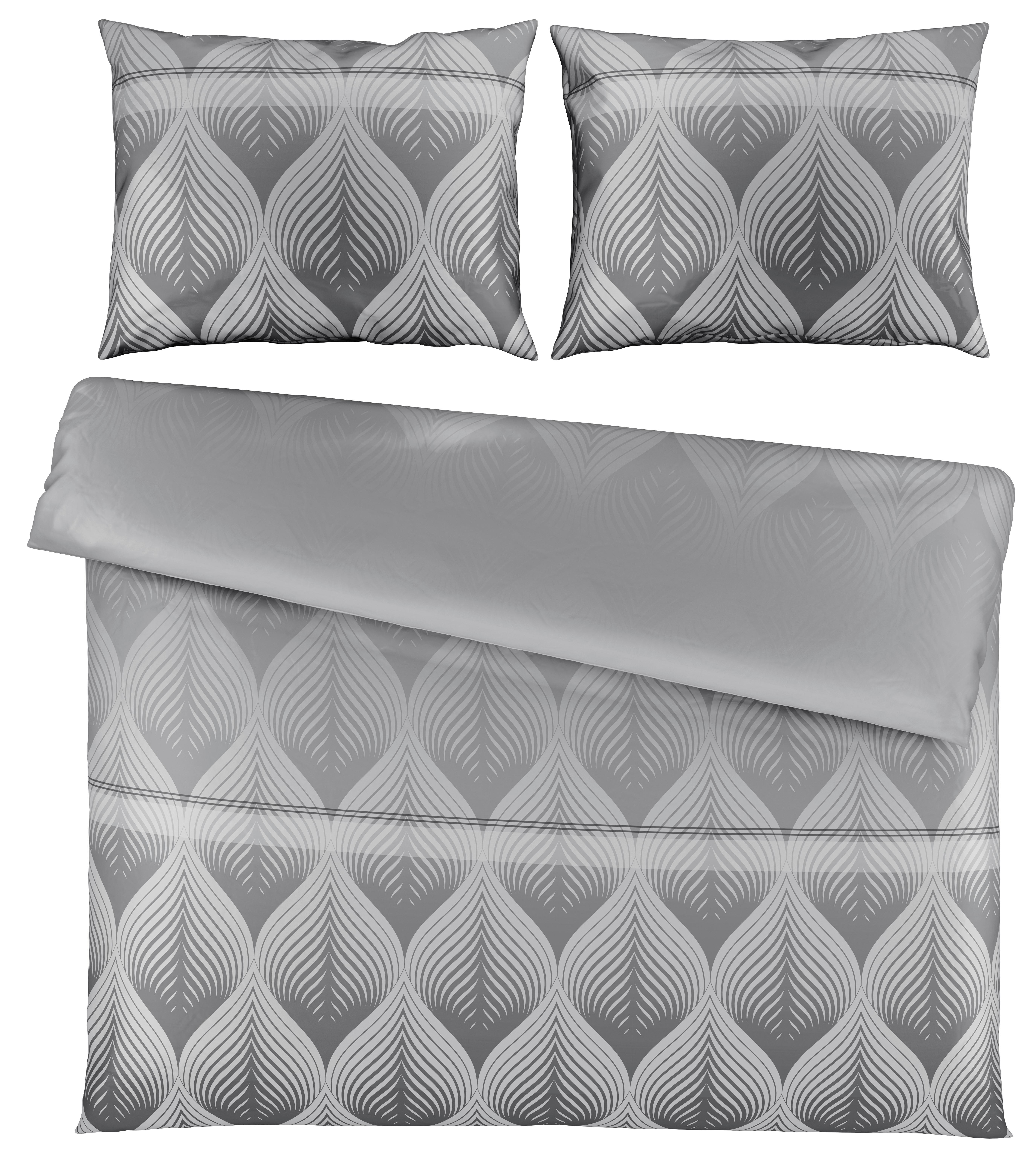 Bettwäsche Domps XL Grau ca. 200x220cm - Grau, MODERN, Textil (200/220cm) - Modern Living