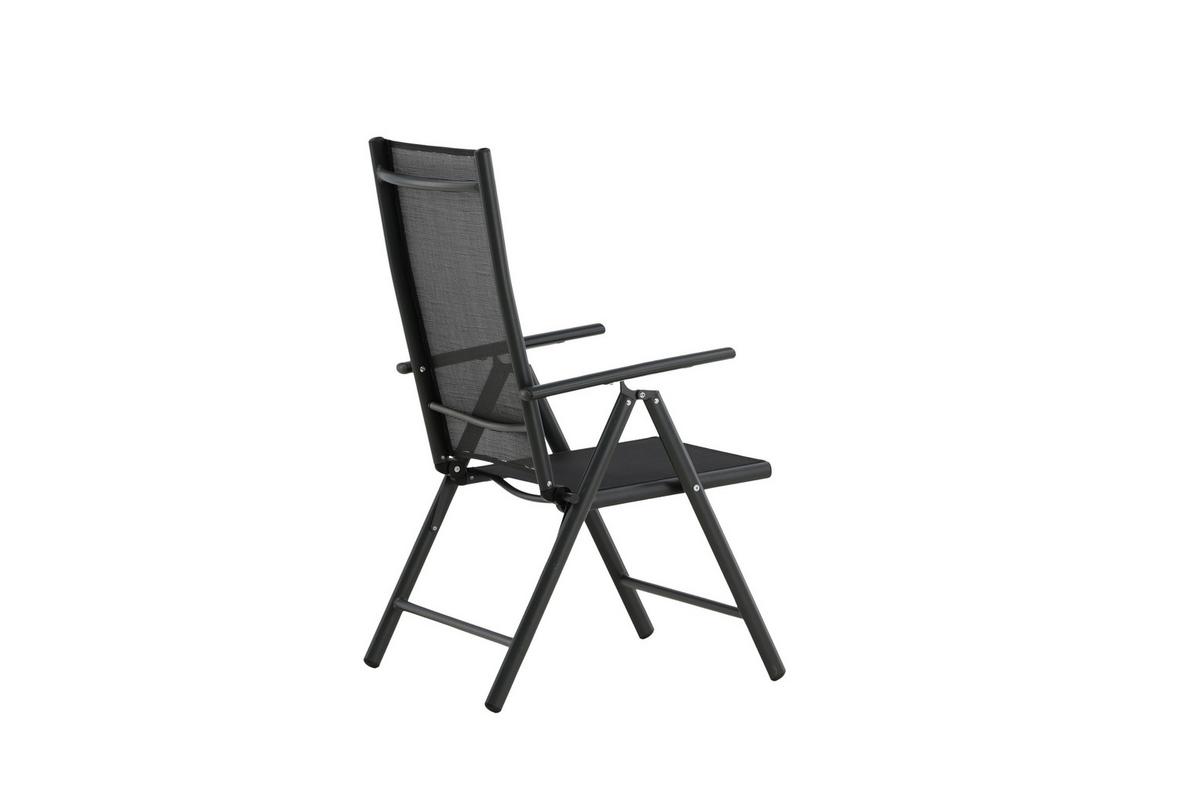 Gartenstuhl 2er-Set Break ca. 55x108 cm Schwarz - Schwarz, KONVENTIONELL, Kunststoff/Textil (55/108/62cm) - Gardenson