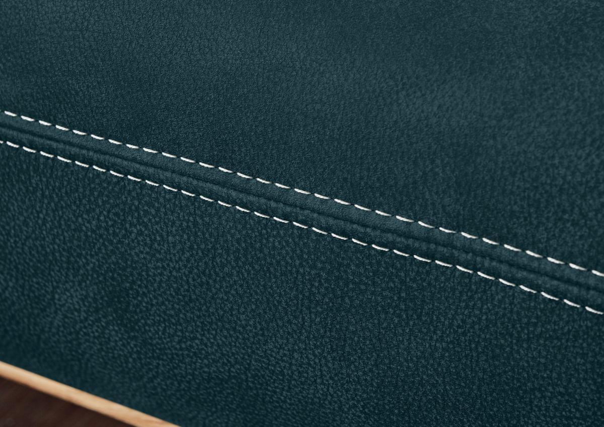 Wohnlandschaft Erling Dunkelblau - Beige/Schwarz, MODERN, Leder/Metall (187/89/322cm) - Premium Living