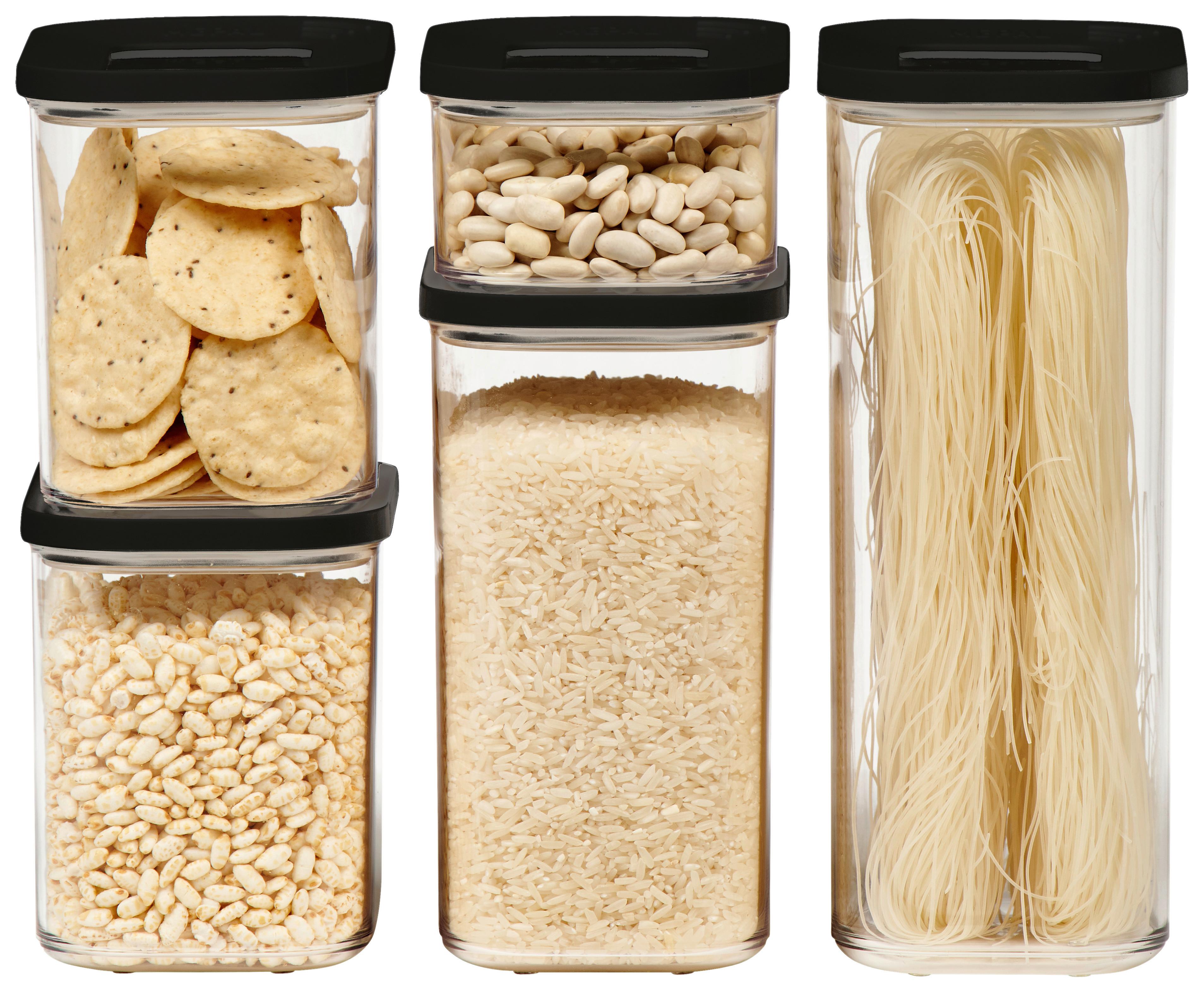 ZESTAW POJEMNIKÓW KUCHENNYCH 106994040400 - czarny/przezroczysty, Konventionell, tworzywo sztuczne (14,7/27,5/23cm) - Mepal