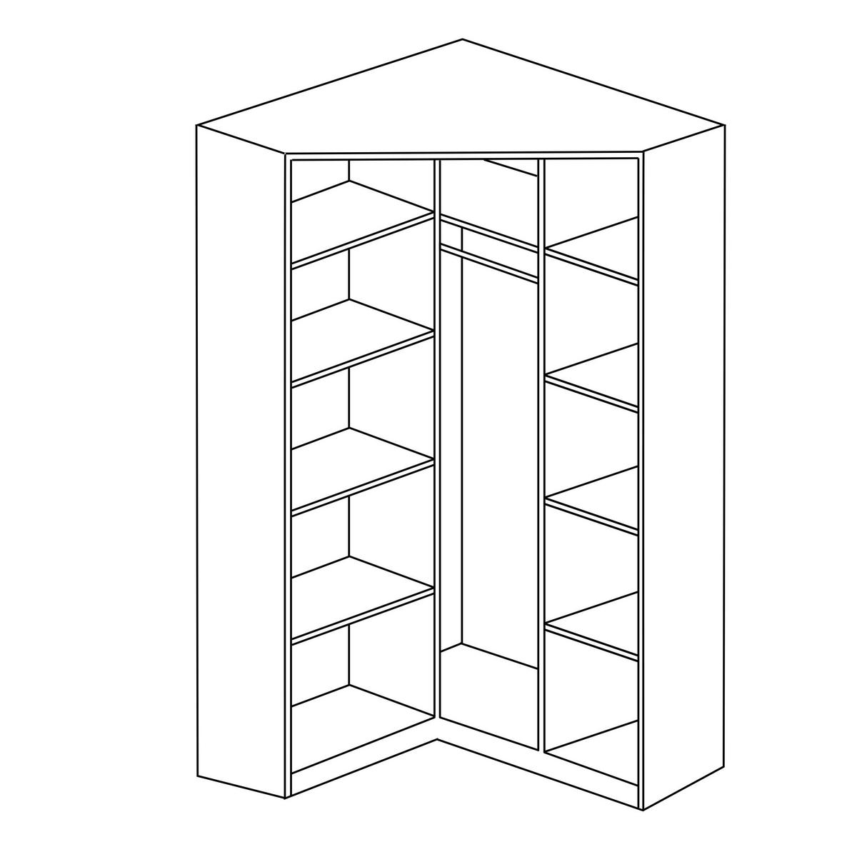 Kotna Omara Case, Bela - srebrne barve/bela, Design, umetna masa/leseni material (117/197/52,2cm) - Boxxx