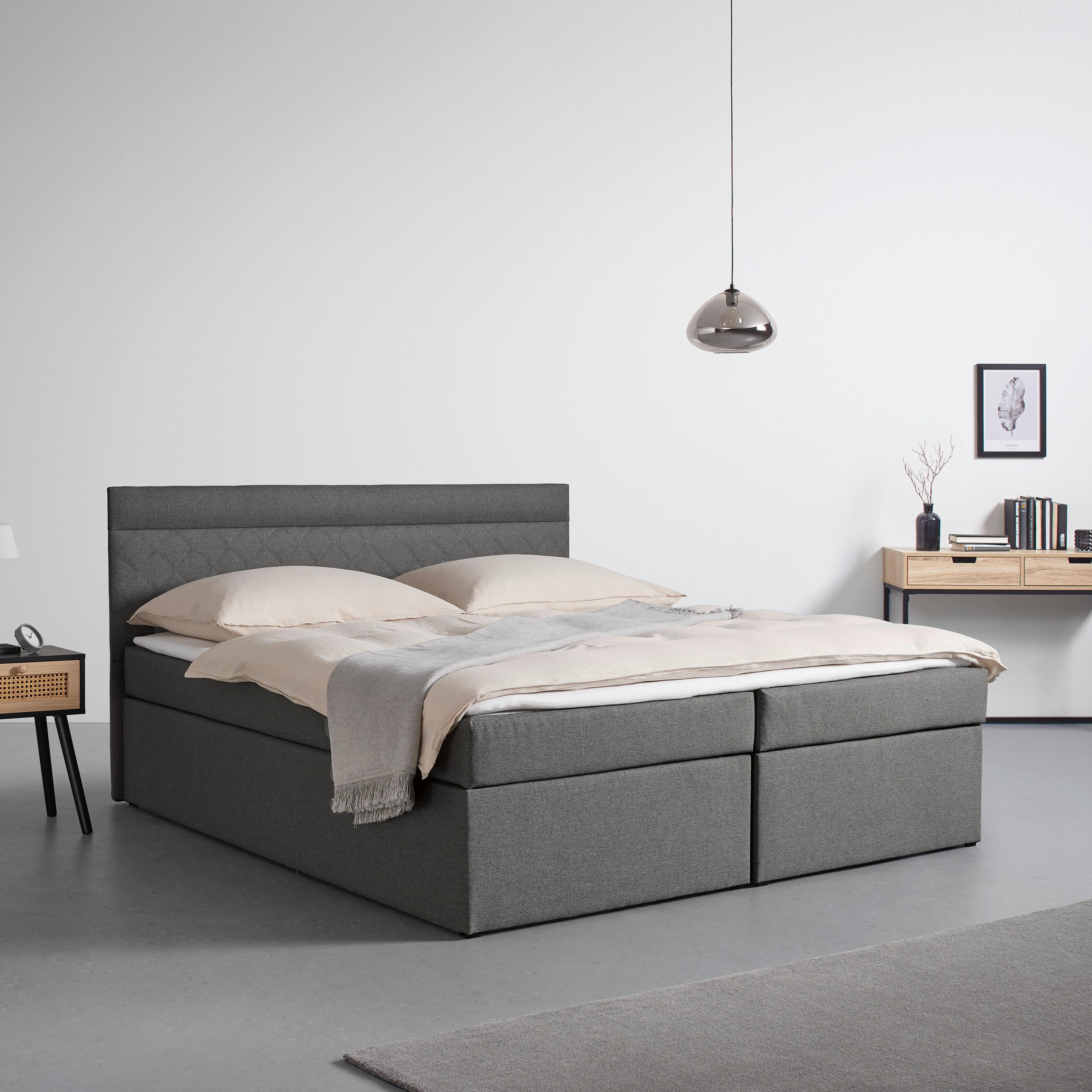 BOXSÄNG ROSA - grå/svart, Modern, trämaterial/trä (180/200cm) - Bessagi Home
