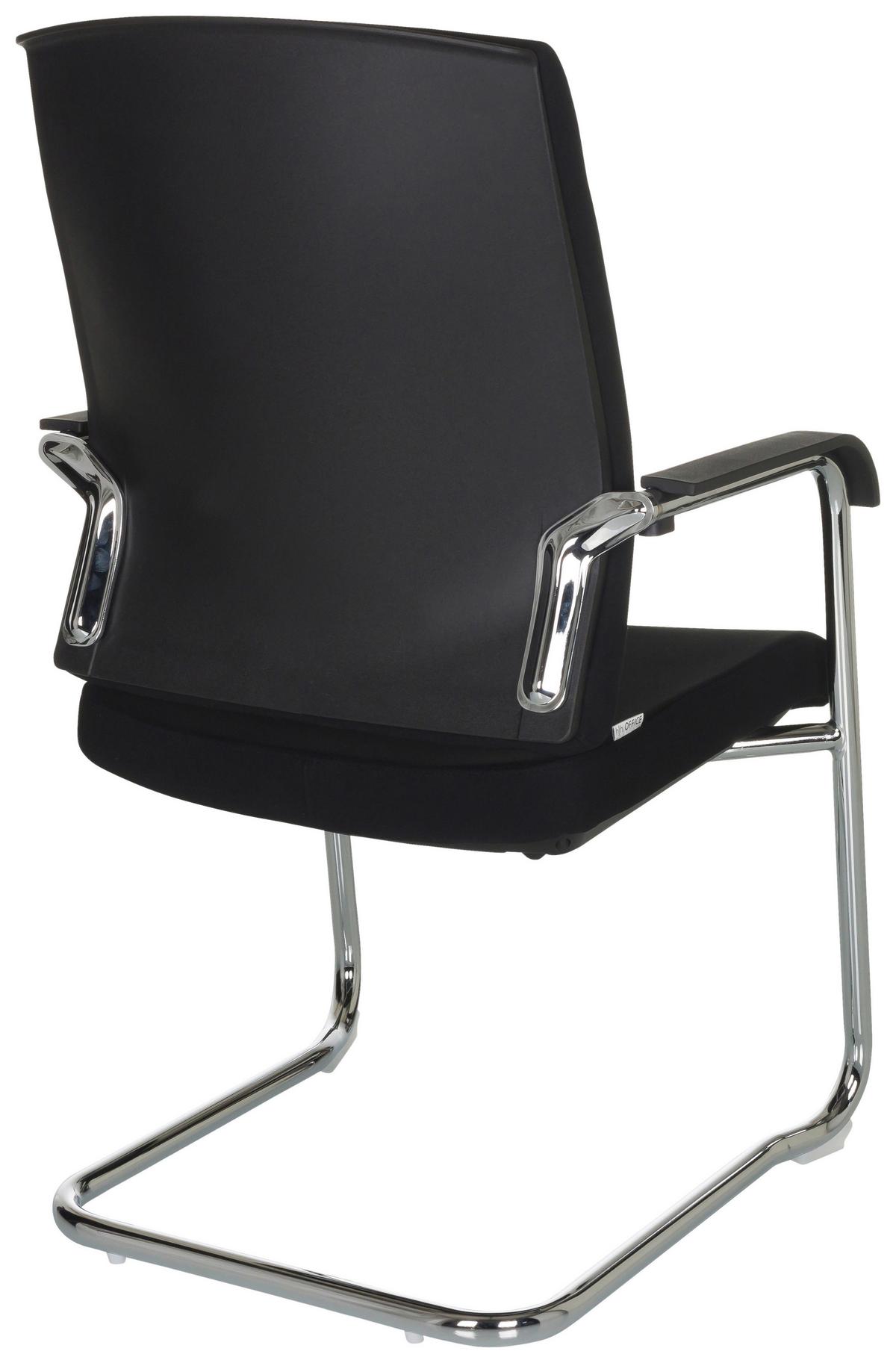 Konferenčni Stol Levia Vp, Črna - srebrne barve/črna, Basics, kovina/tekstil (59/96/61cm) - MID.YOU