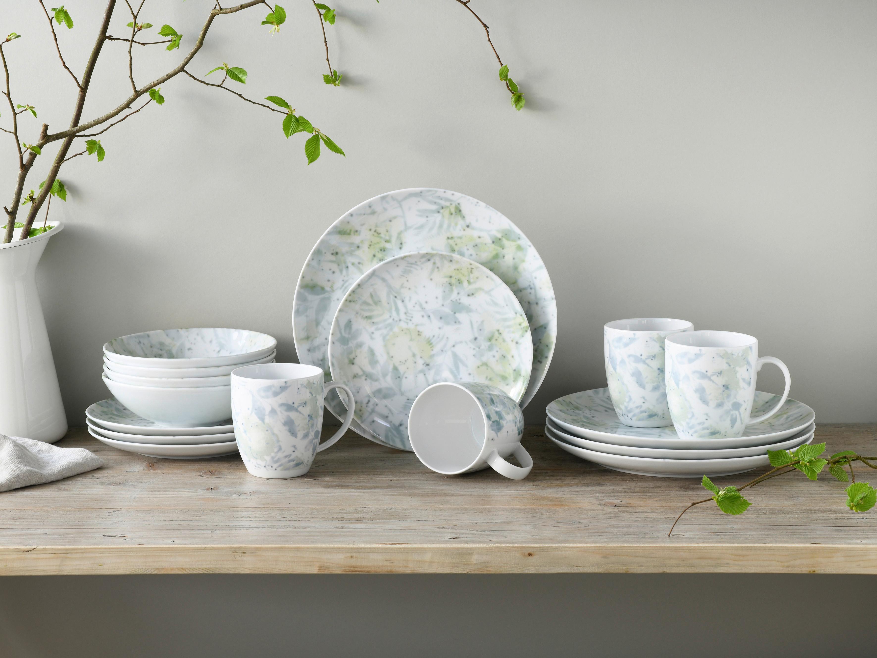 Kombinirani Servis Home Tropical, 16-Delni - zelena, Basics, keramika - Creatable