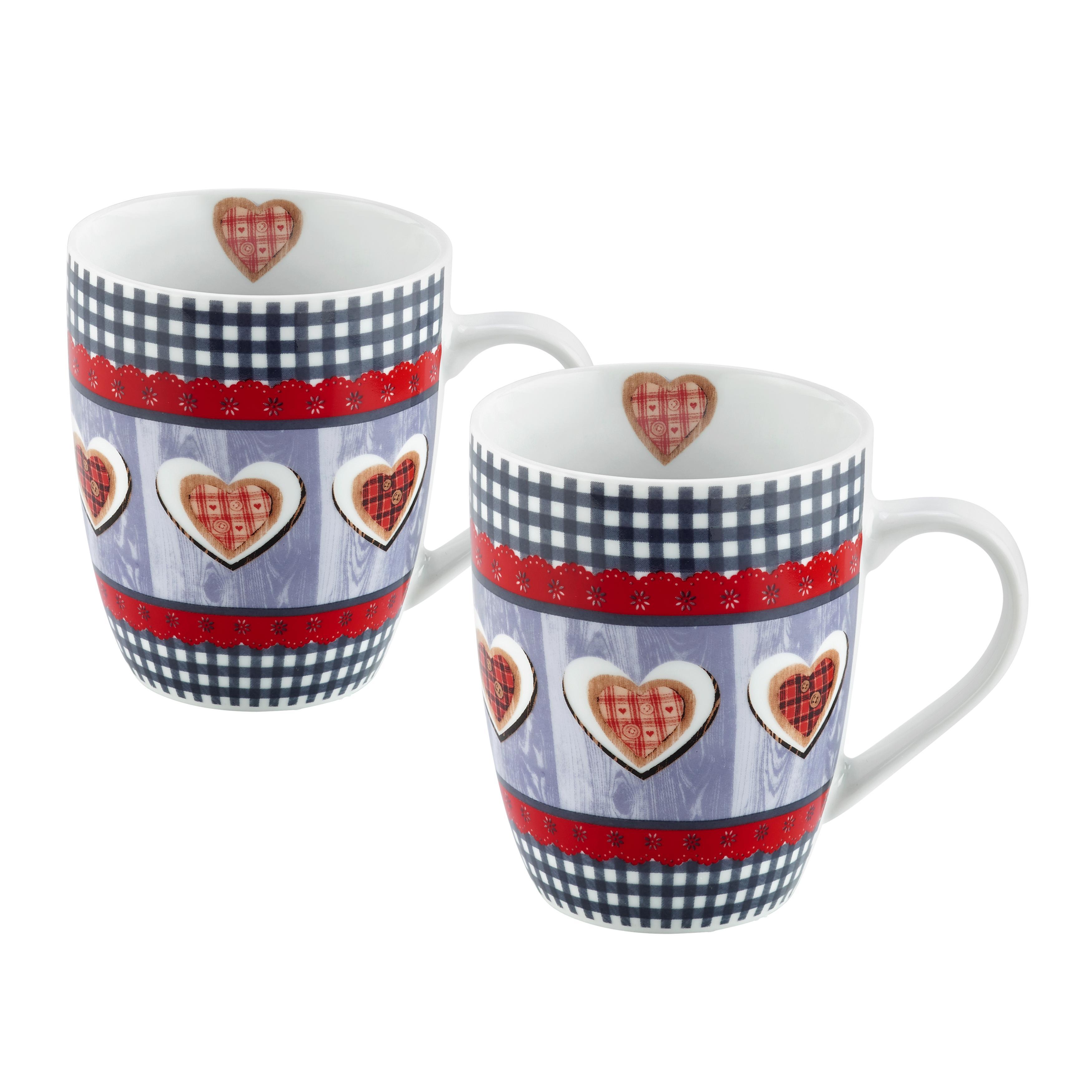 Kaffeebecher aus Keramik 2-teilig ''Heidi'' - Multicolor, Keramik (8,5/10,4cm) - Bessagi Home