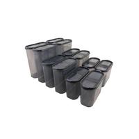 ZESTAW POJEMNIKÓW KUCHENNYCH DSY4X - antracytowy, Basics, tworzywo sztuczne (19/24/9cm)