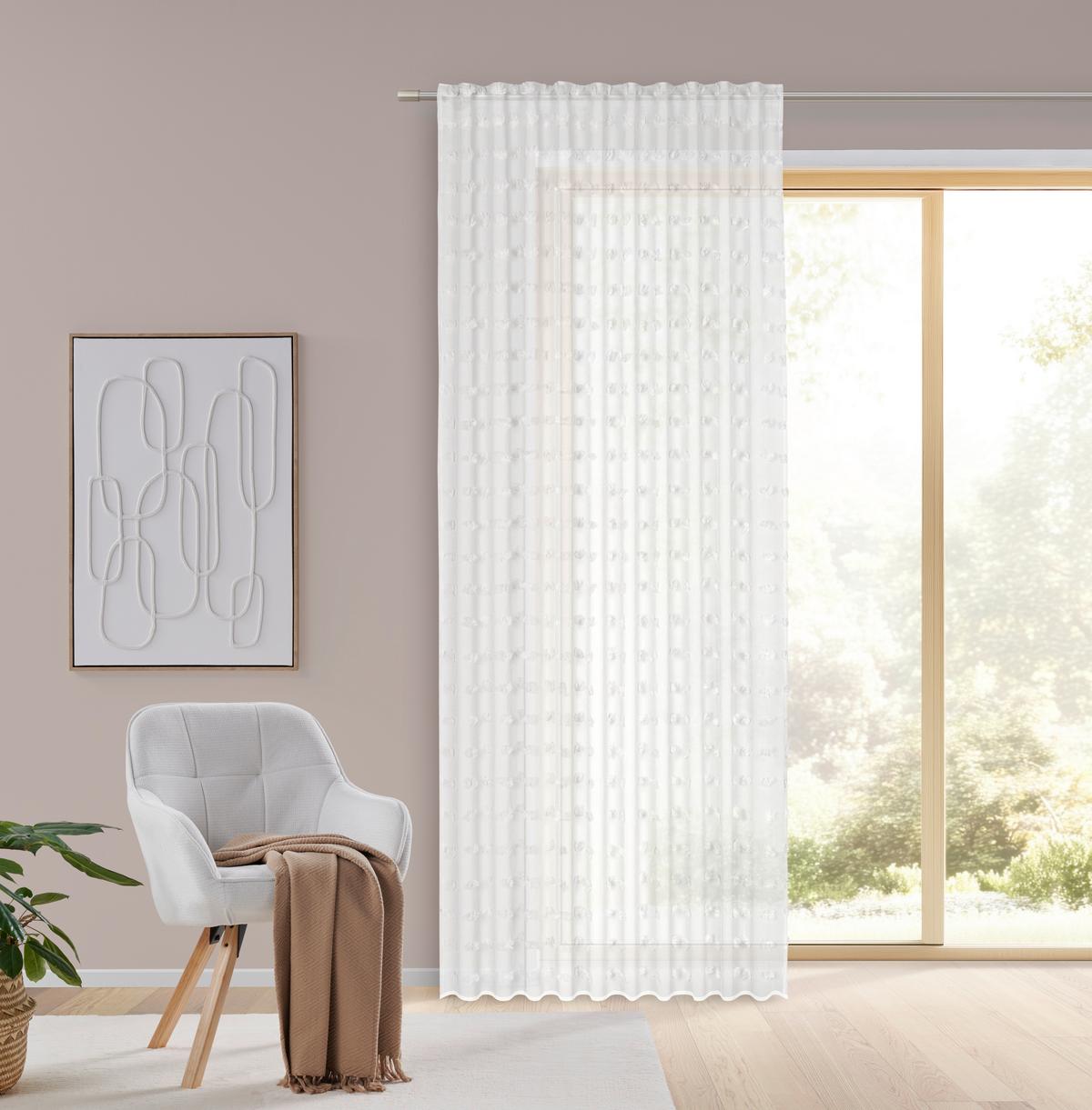 Draperie confecționată Bella - alb, Romantik / Landhaus, textil (140/245cm) - Mömax