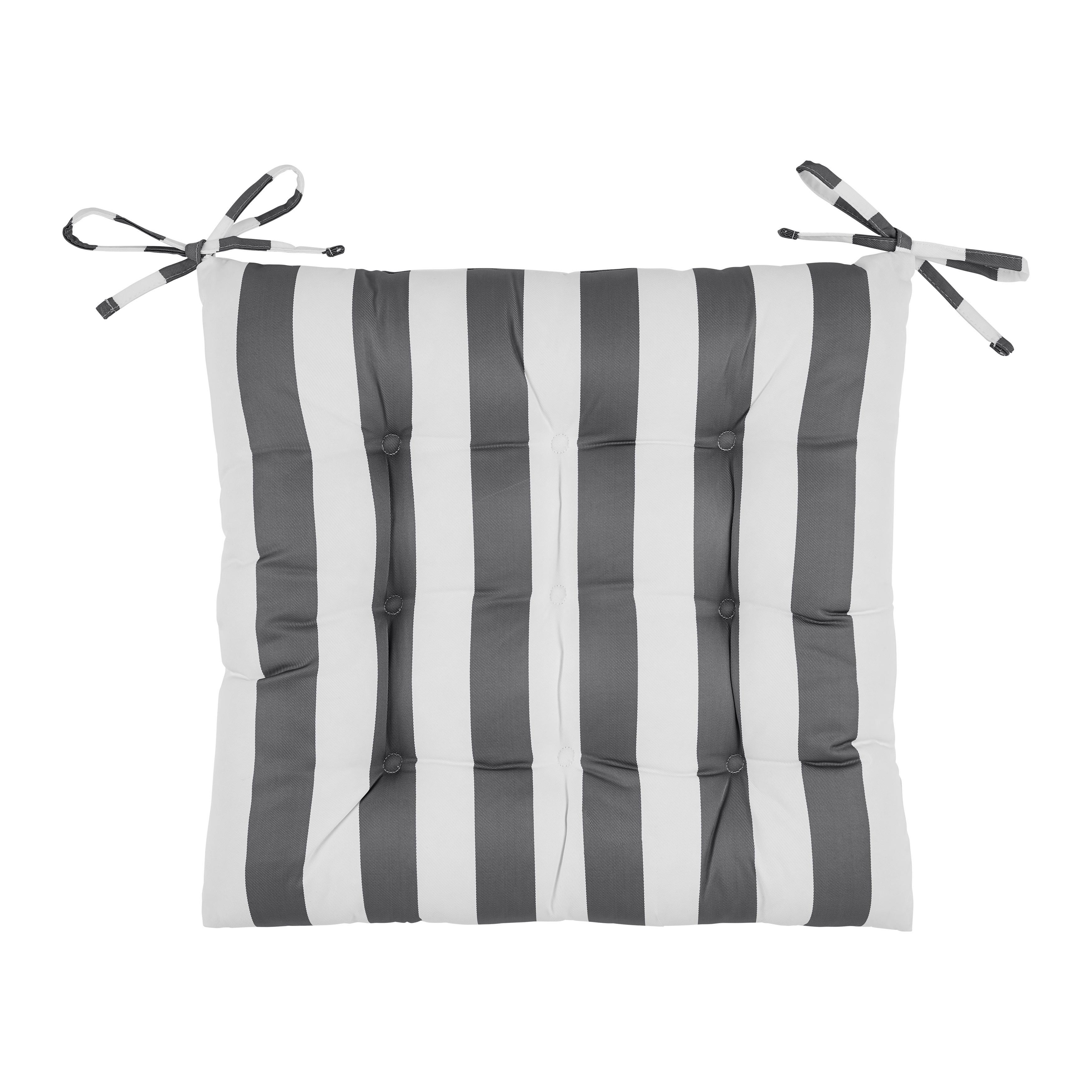 SITTKUDDE AMORE STREIF - vit/grå, textil (45/45cm) - Mömax