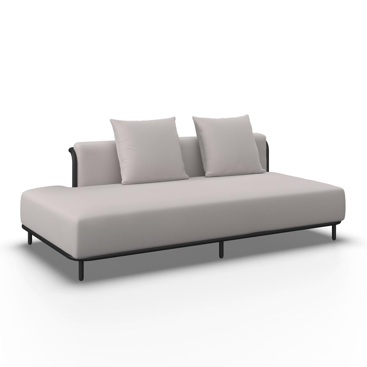 KOMPLET MEBLI TARASOWYCH BERRY - jasnoszary/czarny, Modern, metal/tkanina (167/59/89cm) - Bessagi Garden