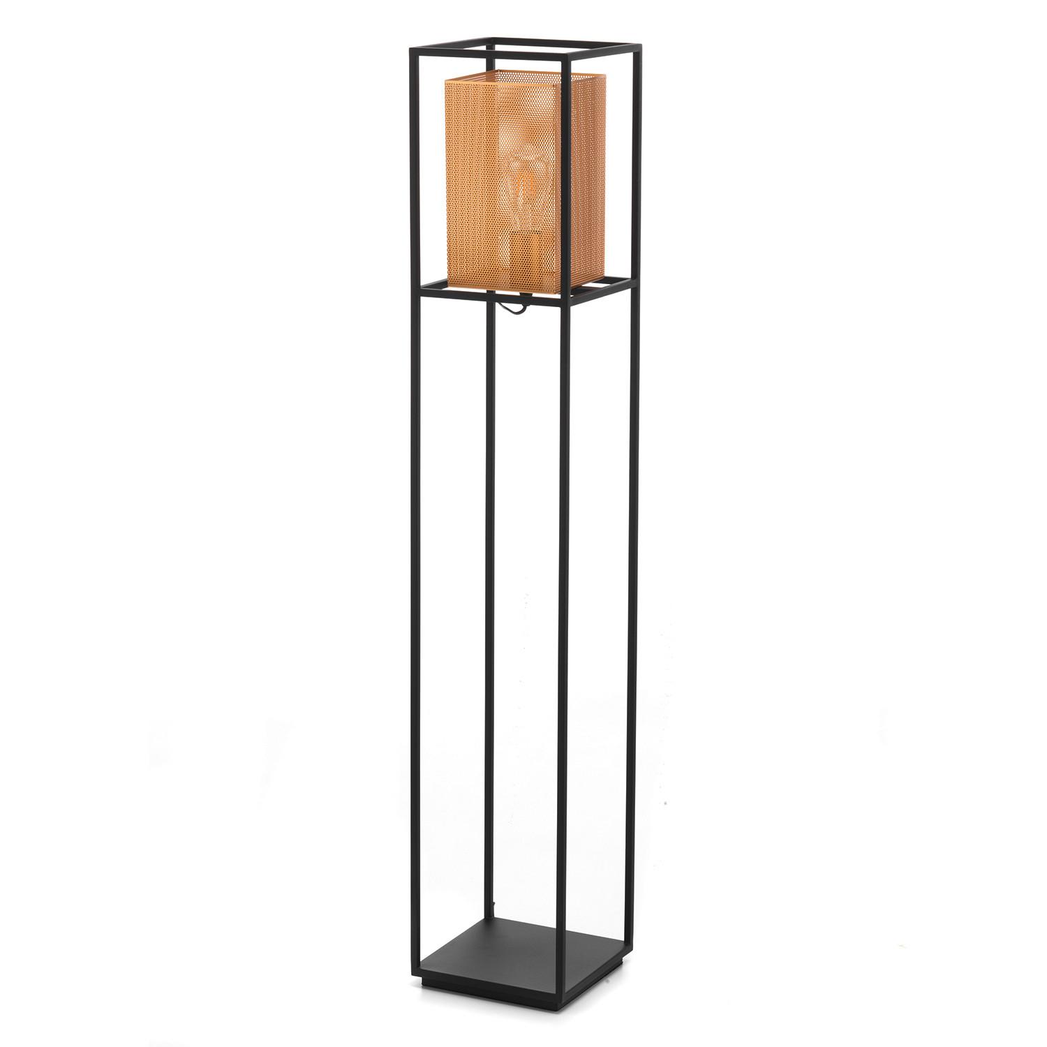 Stehleuchte Malik Schwarz/Gold max. 22 Watt - Goldfarben/Schwarz, Design, Metall (22/22/123cm)